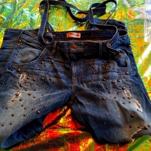 Guess Distressed Overalls Size 32